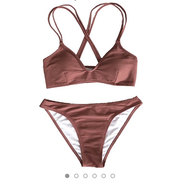 Cupshe Other - CUPSHE Mauve Cross at back two piece swimsuit